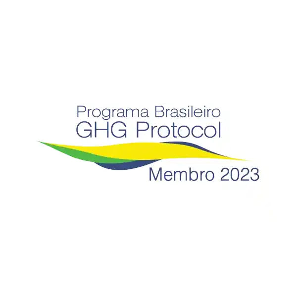Logotipo do Programa Brasileiro GHG Protocol – certificação de inventário de emissões de gases de efeito estufa, obtida pela Nude desde 2020 com Selo Prata